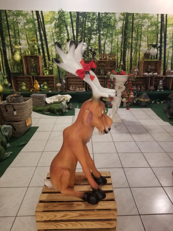 Preview: Weihnachten Rudolf Renntier Figur, sitzend *SELBSTABHOLUNG*